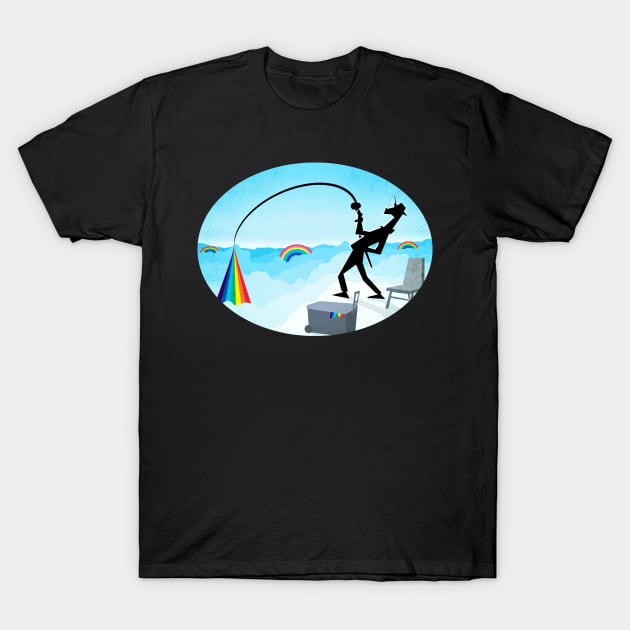 Fishing For Rainbows T-Shirt by Thatssounicorny